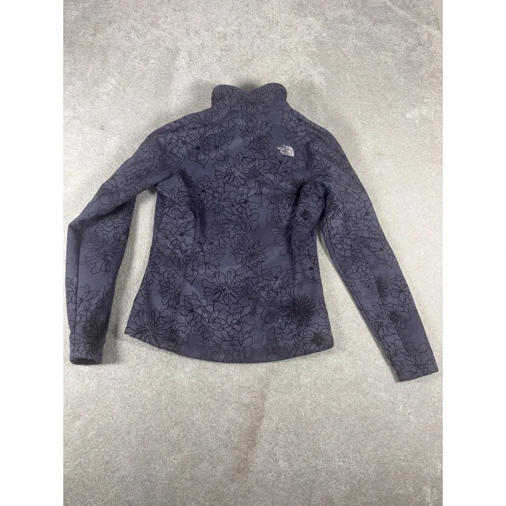 The North Face Full Zip Jacket Women Sz Xs Apex Bionic Floral Dk Purp Soft Shell